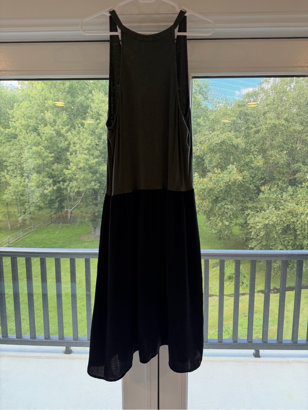 dolan Olive and Black Sleeveless Midi Dress